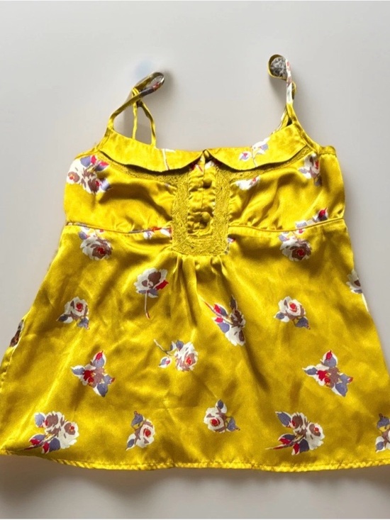 American Eagle Outfitters Tops - American Eagle Outfitters Yellow Floral Spaghetti-Strap Tank